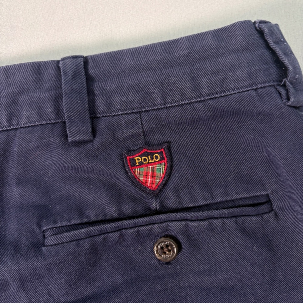 Polo Golf Ralph Lauren Mens Navy Blue Pleated Cotton Classic Golf Shorts 38 - Picture 4 of 6